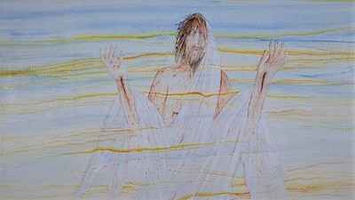 Darstellung der Auferstehung Jesu im Inzersdorfer Kreuzweg von Anton Lehmden