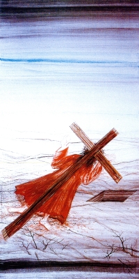 9. Station: Jesus fällt zum dritten Mal unter dem Kreuz